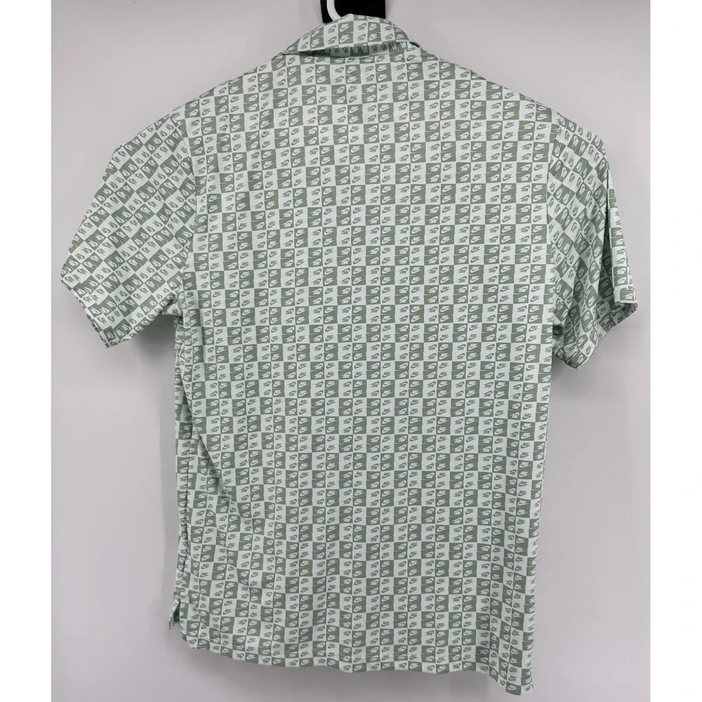 Nike Golf Dri Fit Short Sleeve Polo Shirt Nike All Over Green White Medium NWT